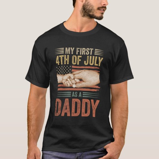 T-shirt Mon Premier 4 juillet Comme Daddy Us American Flag (Devant)