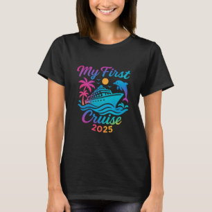 T-shirt Mon premier croisière 2025 Voyage de vacances en f