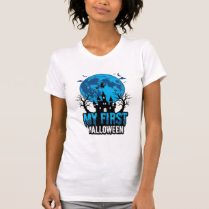 T-shirt Mon premier Halloween Château hanté vintage bébé S