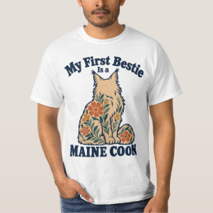 T-shirt Mon premier meilleur ami Maine Coon Cream Boho Flo