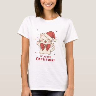 T-shirt Mon premier Noël Délicieux Design de Chat