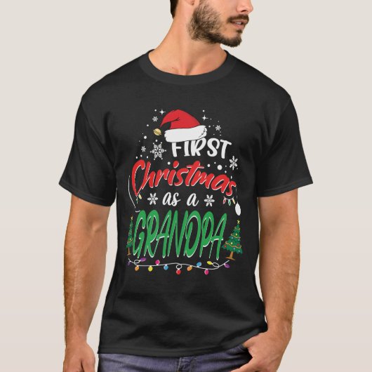 T-shirt Mon Premier Noël En Grand-Père, Mon Nouveau Grand- (Devant)
