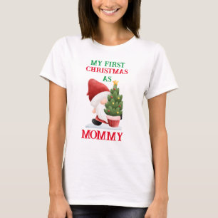T-shirt Mon premier Noël en tant que maman, Noël familial