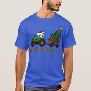 T-shirt Mon premier tracteur vert de Noël Baby Christmas T
