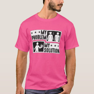 T-shirt Mon problème Mon Pictogramme Papa Maman Gâteau Fru