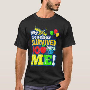 T-shirt Mon professeur a survécu 100 jours de moi drôle 10