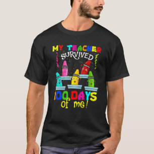 T-shirt Mon professeur a survécu 100 jours de moi drôle éc