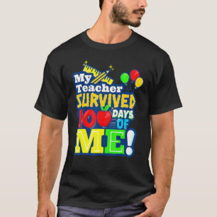 T-shirt Mon professeur a survécu 100 jours de moi drôle éc
