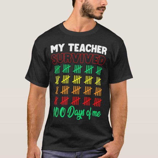 T-shirt Mon Professeur A Survécu 100 Jours De Moi Enfants (Devant)