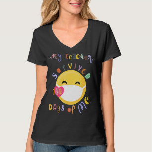 T-shirt Mon Professeur A Survécu 100 Jours De Moi Masque V