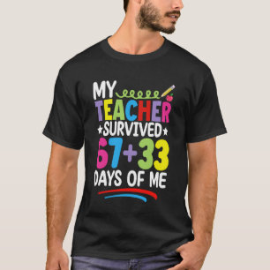 T-shirt Mon professeur a survécu 67 33 jours de mon 100ème