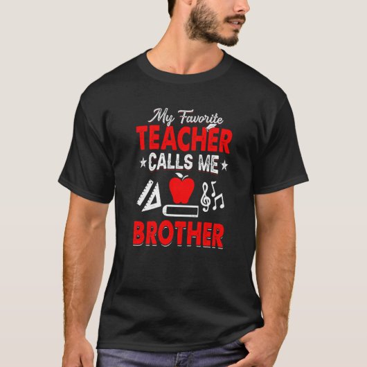 T-shirt Mon Professeur Préféré M'Appelle Frère Enseignant (Devant)