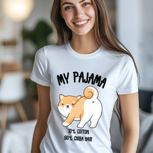 T-shirt Mon pyjama - 10% coton, 90% cheveux Shiba