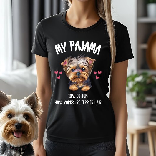 T-shirt Mon Pyjama - 10% Coton, 90% Yorkshire Terrier Chev
