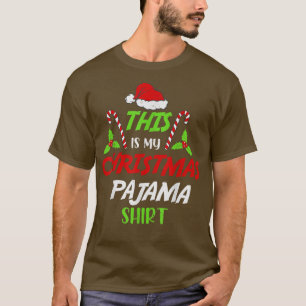 T-shirt Mon pyjama de Noël Sucre de canne Santa Hat 882