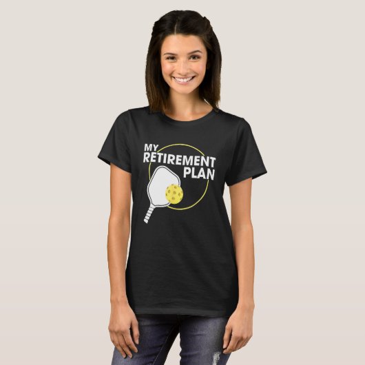T-shirt Mon Régime De Retraite Drôle Pickleball Slogan Cad (Devant entier)