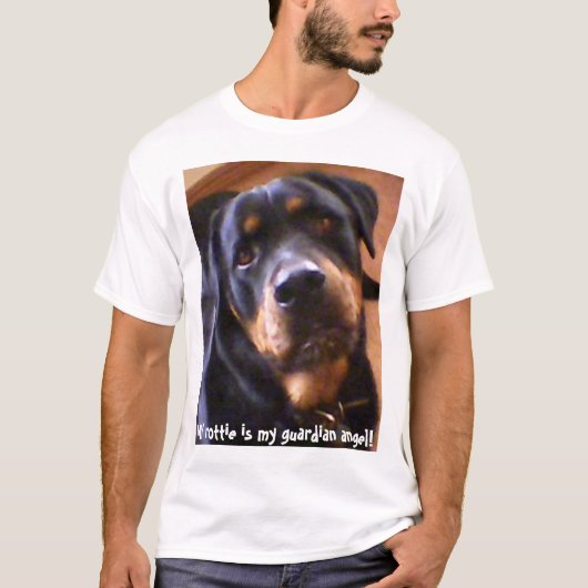 T-shirt Mon rottie est mon ange gardien ! (Devant)