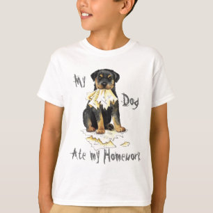 T-shirt Mon Rottweiler a mangé mes devoirs