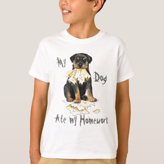 T-shirt Mon Rottweiler a mangé mes devoirs (Devant)