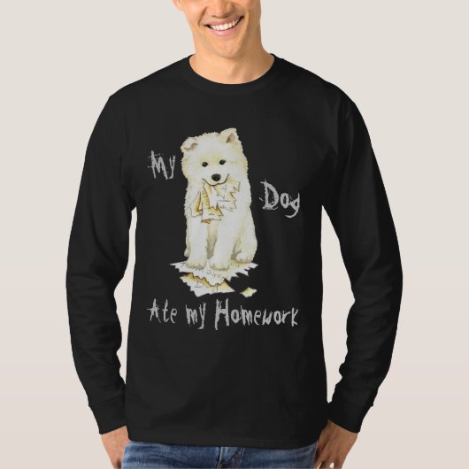 T-shirt Mon Samoyed Ate my Homework (Devant)
