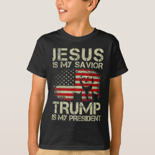 T-shirt Mon Sauveur Trump Est Mon Président Trump 2024 Éta