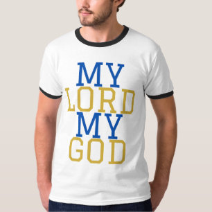 T-shirt Mon Seigneur Mon Dieu Biblique Mens Ringer