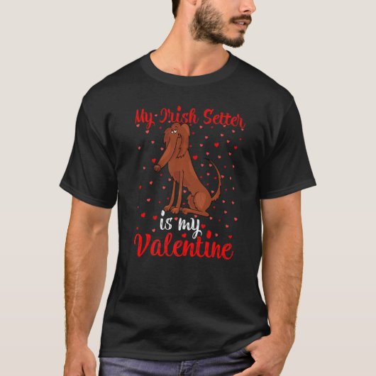 T-shirt Mon Setter Irlandais Est Mon Chien Valentin Irland (Devant)