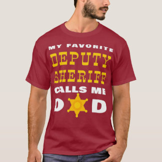 T-shirt Mon Sheriff Adjoint Préféré M'Appelle Papa Fière