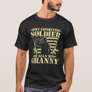 T-shirt Mon Soldat Préféré M'Appelle Granny Fière Militair