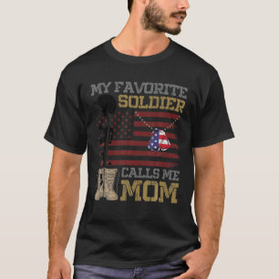 T-shirt Mon Soldat Préféré M'Appelle Maman Fière Maman Arm