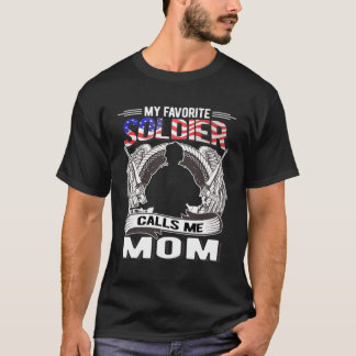 T-shirt Mon Soldat Préféré M'Appelle Maman Fière Maman Arm