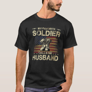 T-shirt Mon soldat préféré m'appelle mari | Fière armée