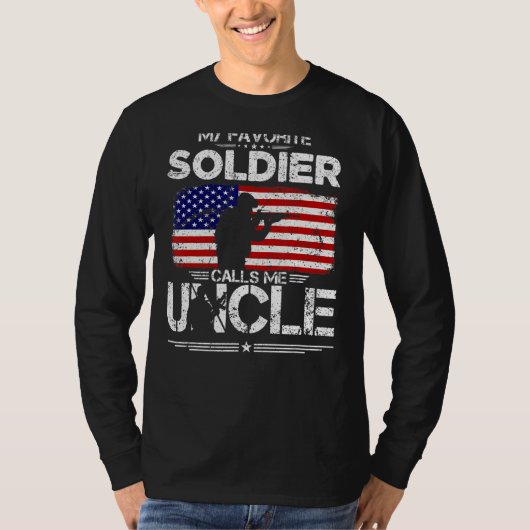 T-shirt Mon Soldat Préféré M'Appelle Oncle American Flag P (Devant)