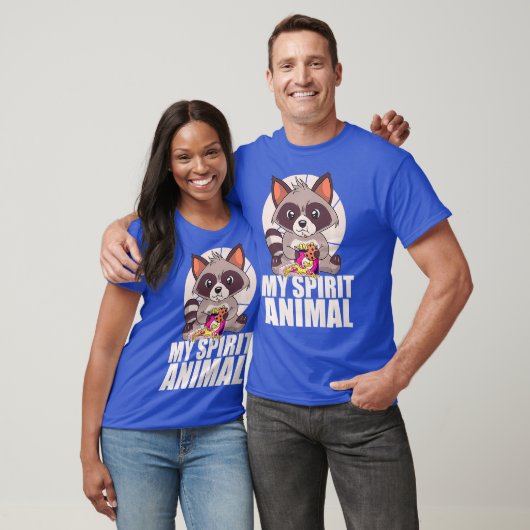 T-shirt MON SPIRIT ANIMAL Funny Raccoon Mème Manger Junk (Unisexe)