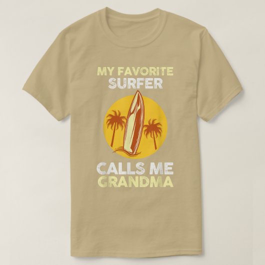 T-shirt Mon surfeur préféré m'appelle Grand-mère  (Design devant)