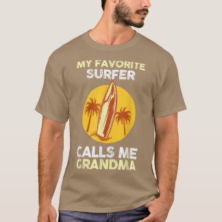 T-shirt Mon surfeur préféré m'appelle Grand-mère 
