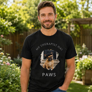T-shirt Mon thérapeute a des pattes photo de Bouledogue Fr