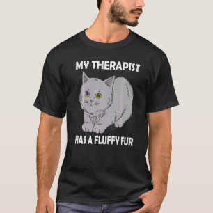 T-shirt Mon thérapeute a un Fluffy Fur miau chat chaton la