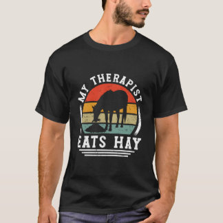 T-shirt Mon Thérapeute Mange du Foins Cavalier Chevaux