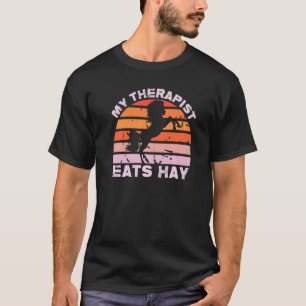T-shirt Mon Thérapeute Mange Hay Country Horse Femmes