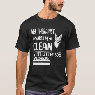 T-shirt Mon Thérapeute Me Fait Nettoyer Sa Boîte À Litter 