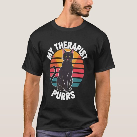 T-shirt Mon Thérapeute Ronronne (Devant)