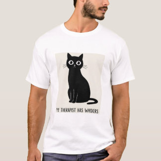 T-shirt Mon Thérapiste A Des Whiskers Drôle Chat