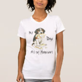 T-shirt Mon Trek Walker Coonhound Ate mes devoirs (Devant)