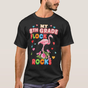 T-shirt Mon troupeau de 8e année Rocks Flamant rose Huitiè