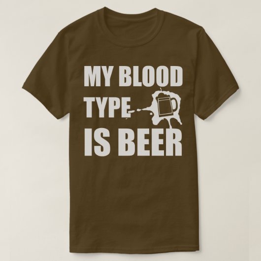 T-shirt Mon Type De Sang Est Bière (Design devant)