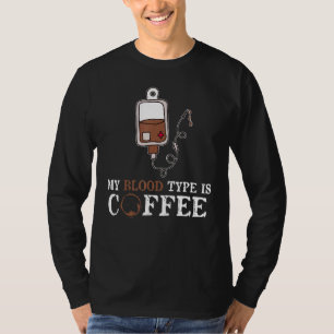 T-shirt Mon Type De Sang Est Café Infirmière Sang Infirmiè