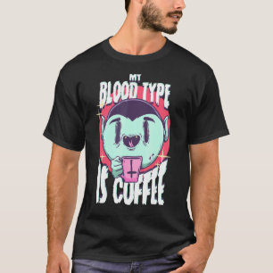 T-shirt Mon Type De Sang Est Café Vampire Gothique Café Em