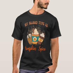 T-shirt Mon Type De Sang Est Épice Citrouille Halloween Th