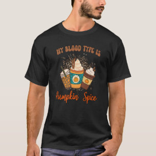 T-shirt Mon Type De Sang Est Épice Citrouille Halloween Th